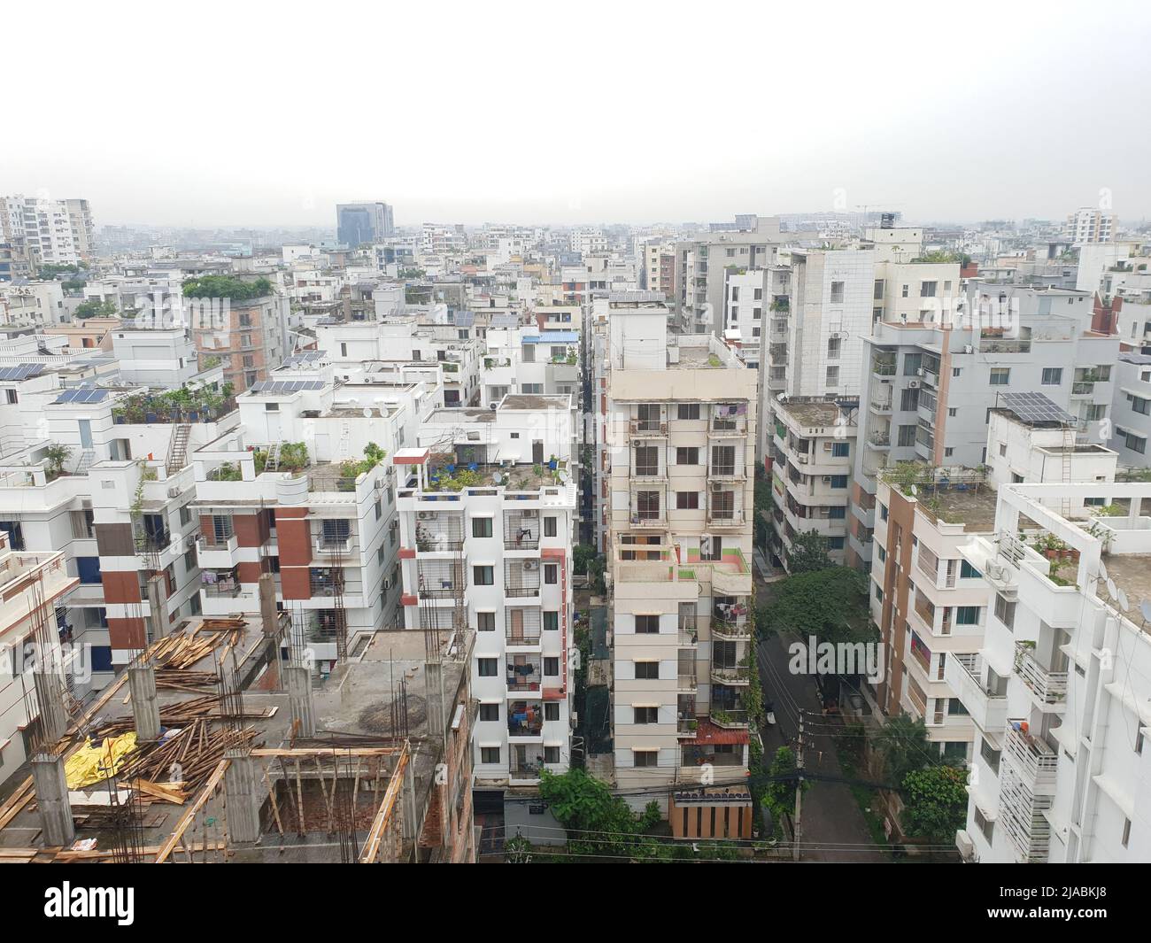 25-Maggio-2022 zona residenziale di Bashundhara, Dhaka, Bangladesh. Un filmato drone di un edificio nella città di Dhaka, Bangladesh. Foto Stock