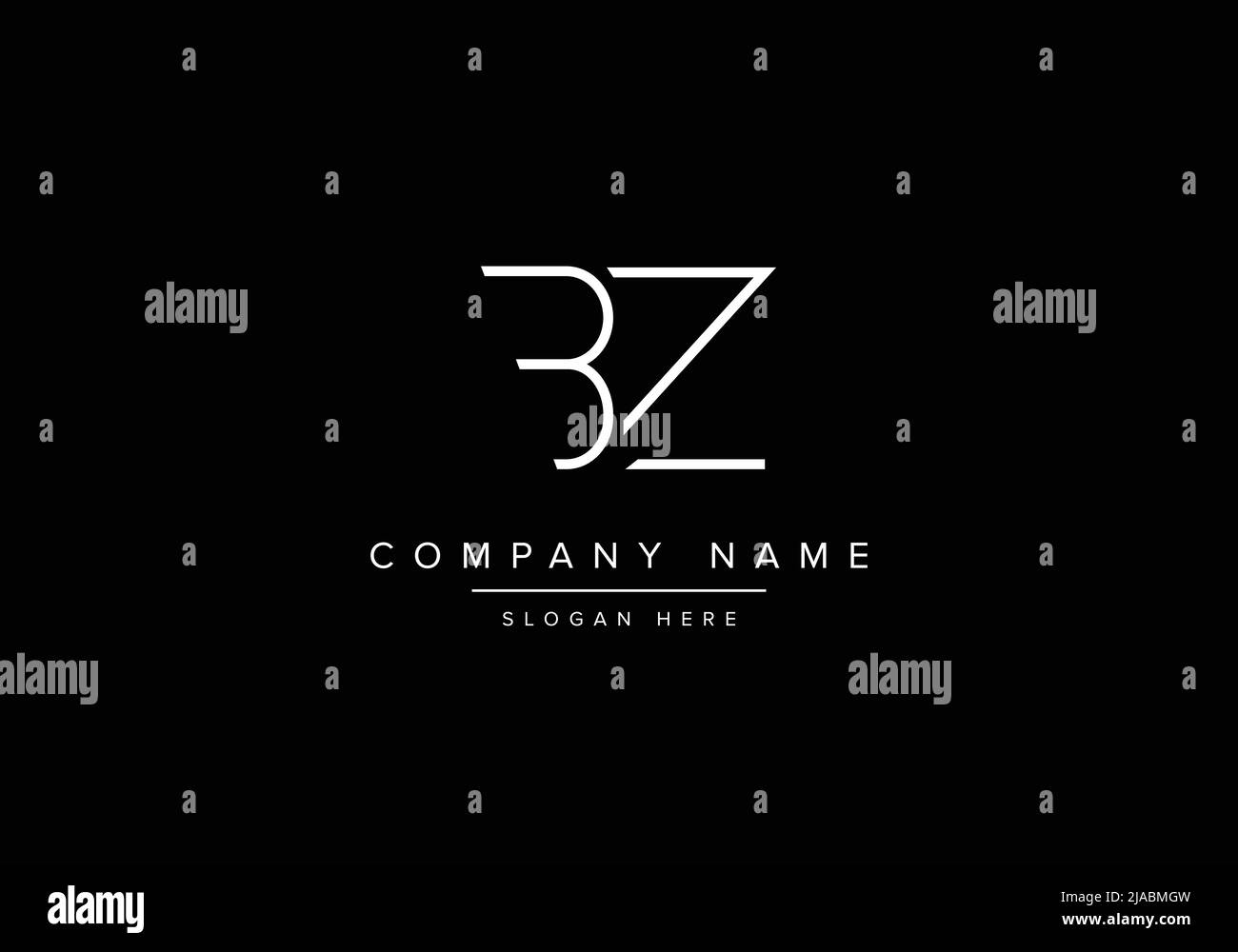 Lettera alfabetica logo icona monogramma BZ Illustrazione Vettoriale