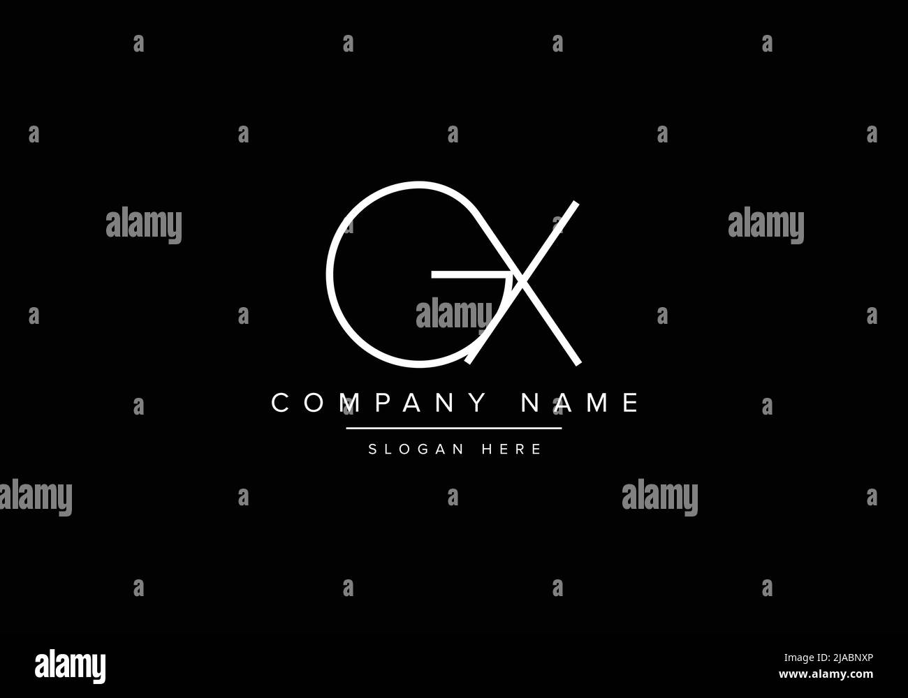 Logo icona Creative minimal line art, logo GX monogramma Illustrazione Vettoriale