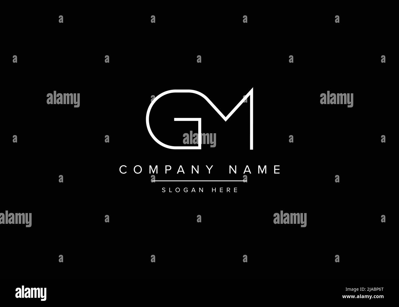 Logo icona Creative minimal line art, logo GM monogramma Illustrazione Vettoriale