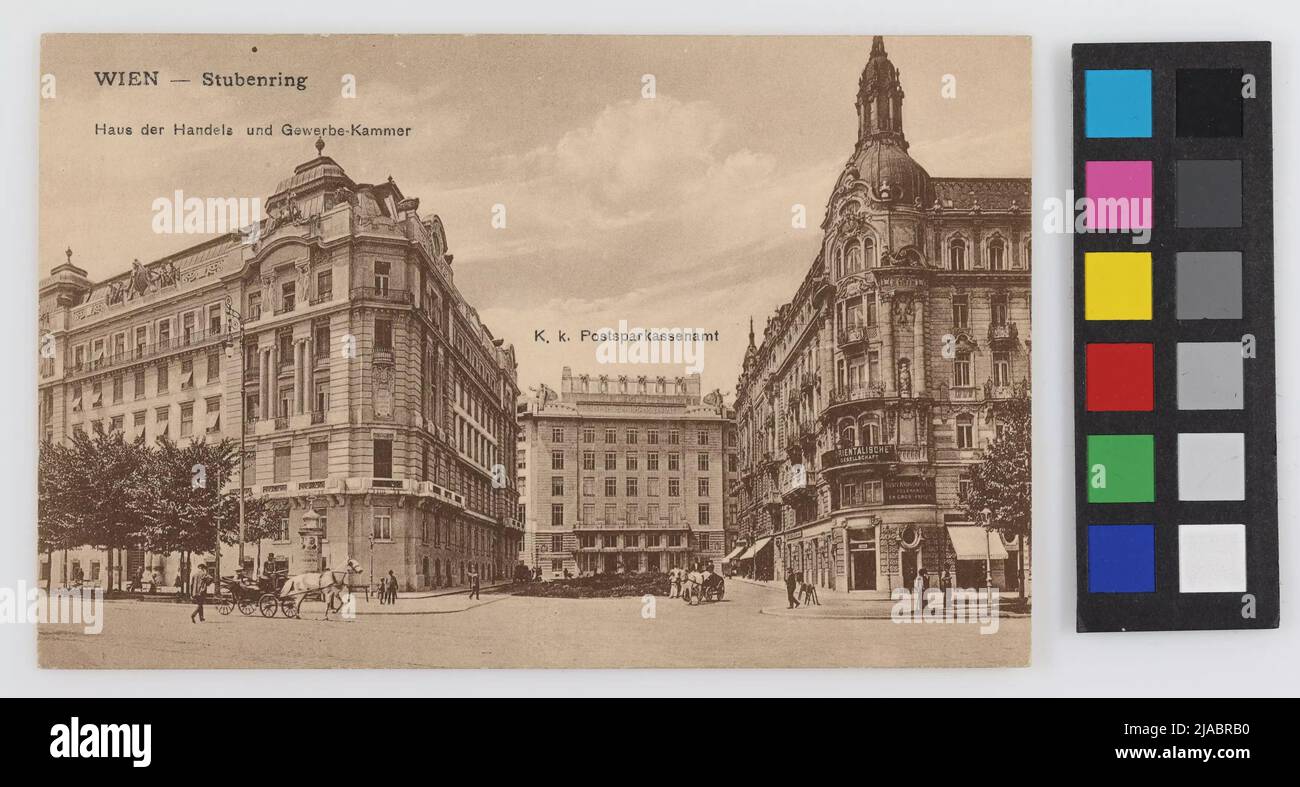 1st, Stubenring 8-10- Casa della Camera di Commercio e Commercio, Vista di K. SMD Modiano Trieste, produttore Foto Stock