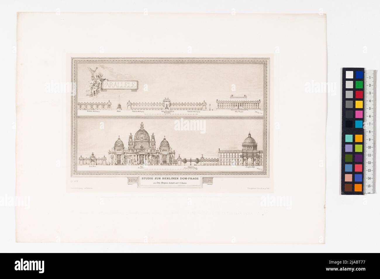 Alcuni schizzi, progetti ed edifici eseguiti ', Volume II, Blatt 3, studio sulla questione della Cattedrale di Berlino. Otto Wagner (1841-1918), architetto Foto Stock