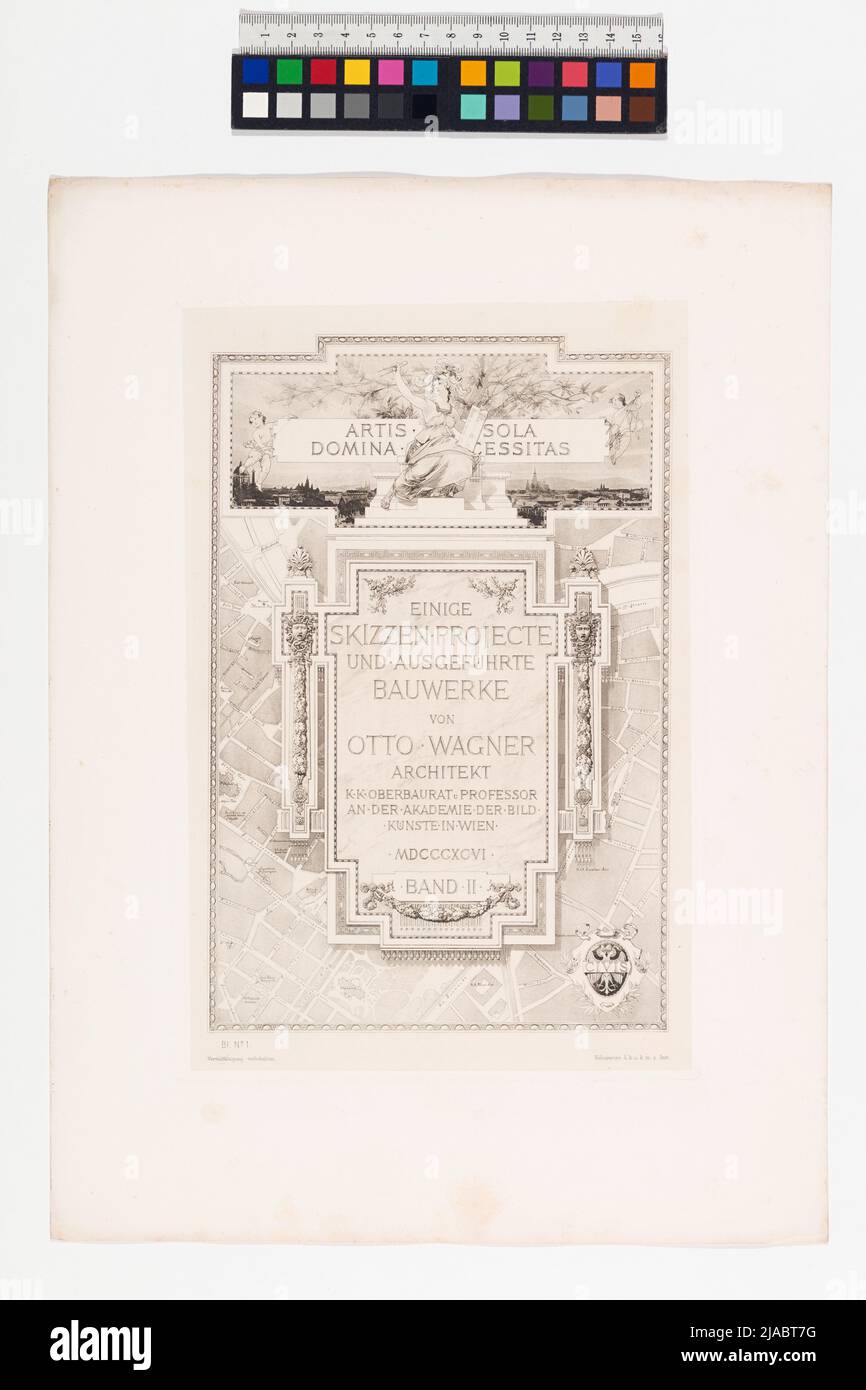 Alcuni schizzi, progetti ed edifici eseguiti ', Volume II, copertina. Otto Wagner (1841-1918), architetto Foto Stock