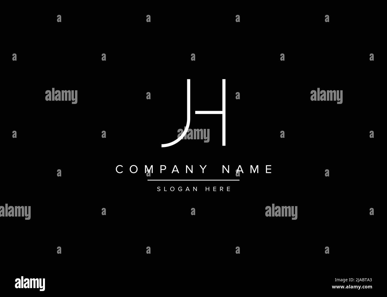 Logo icona Creative minimal line art, logo JH monogramma Illustrazione Vettoriale