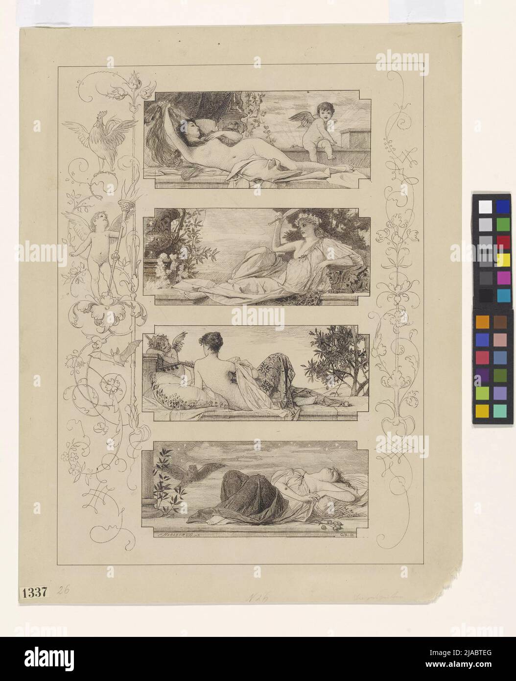 Le 4 volte del giorno '.' Le ore del giorno '(modello per: Per allegorie e emblemi n° 26). Gustav Klimt (1862-1918), artista Foto Stock