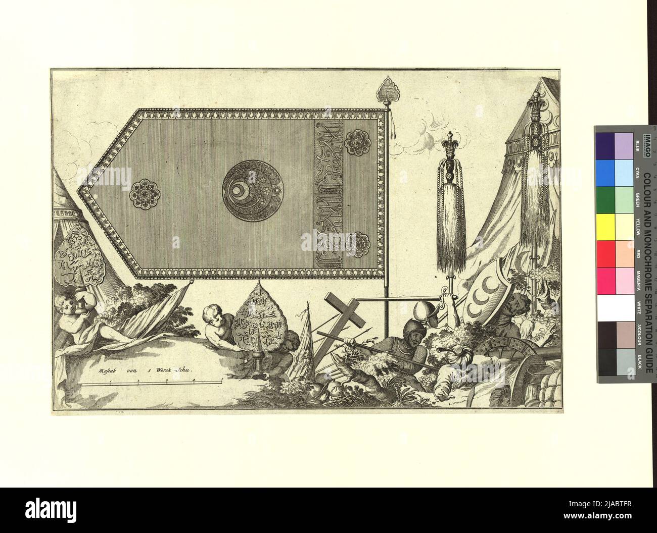 Una bandiera ottomana e altri trofei catturati nel 1683 nel 1683. Sconosciuto Foto Stock