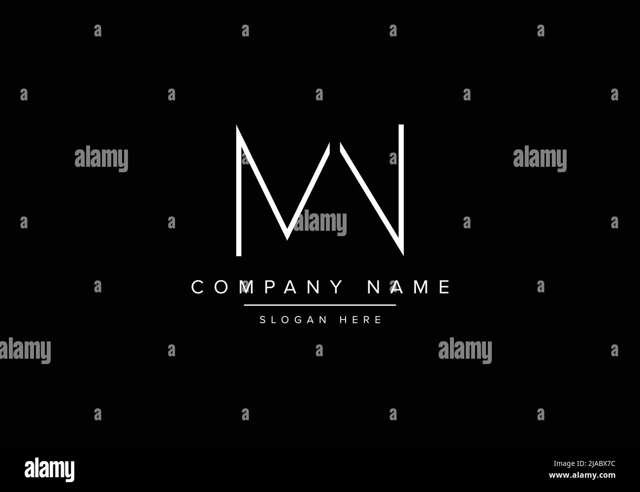 Logo icona Creative minimal line art, logo MN monogramma Illustrazione Vettoriale