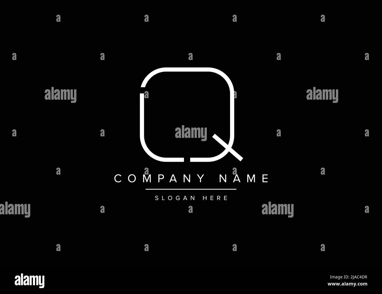 Logo icona Creative minimal line art, logo LQ monogramma Illustrazione Vettoriale