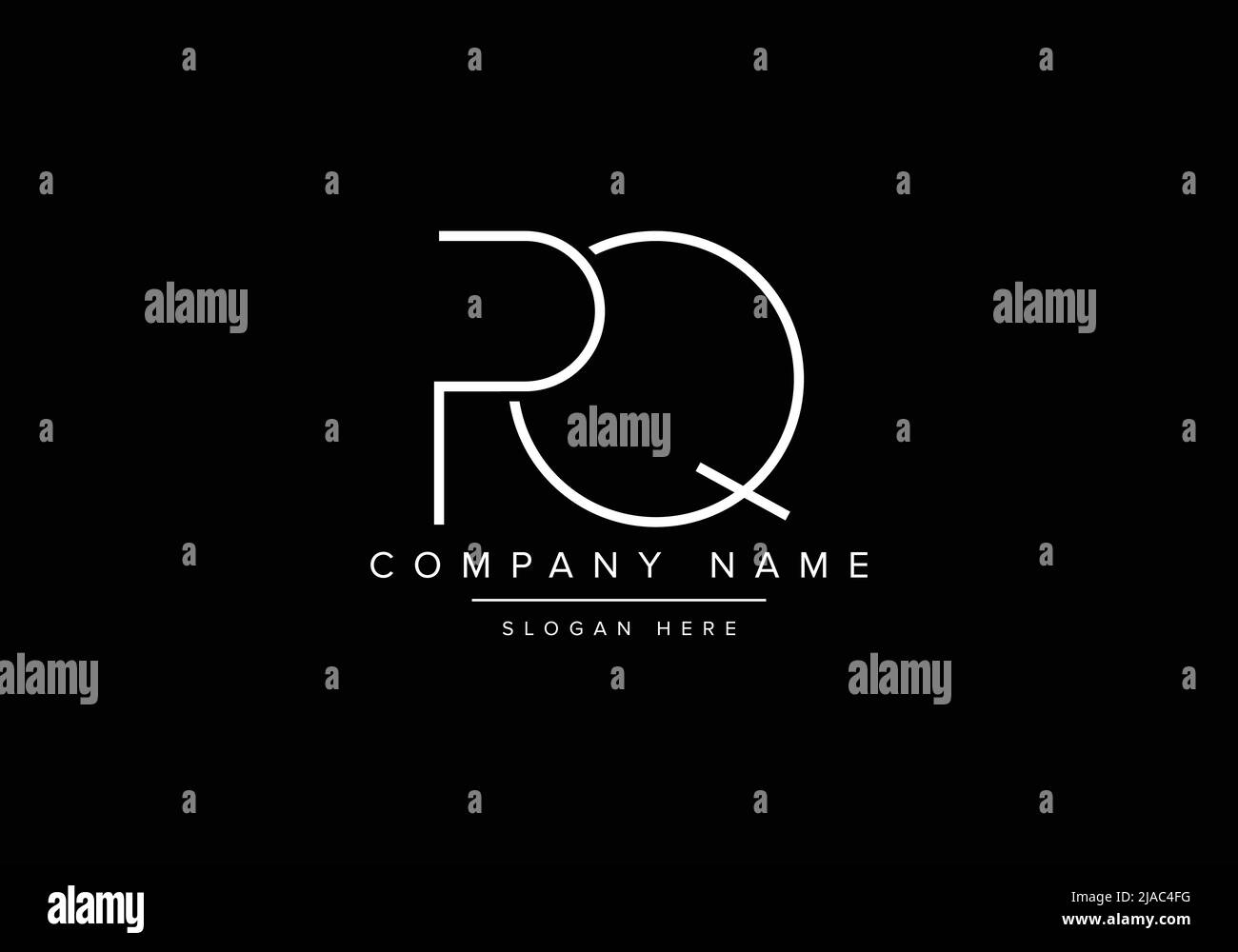 Logo icona Creative minimal line art, logo PQ monogramma Illustrazione Vettoriale