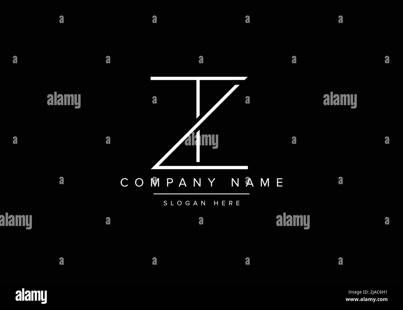 Logo icona Creative minimal line art, logo ZT monogramma Illustrazione Vettoriale