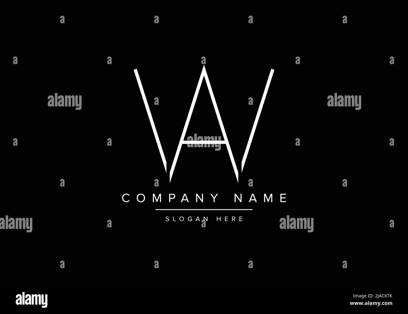 Logo icona Creative minimal line art, logo WA monogramma Illustrazione Vettoriale