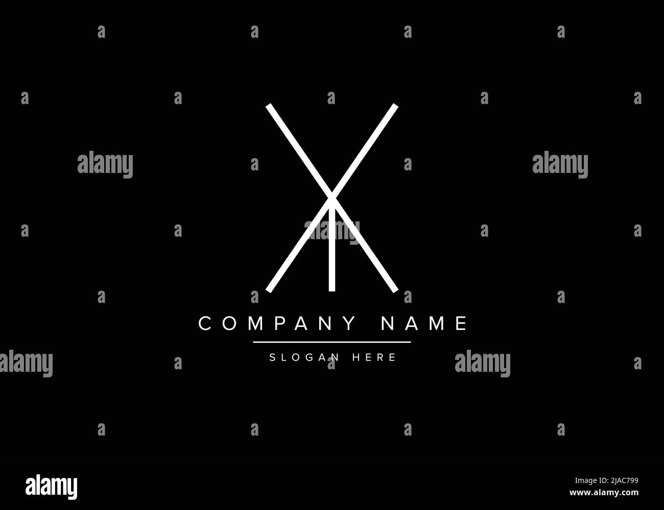 Logo icona Creative minimal line art, logo XY monogramma Illustrazione Vettoriale