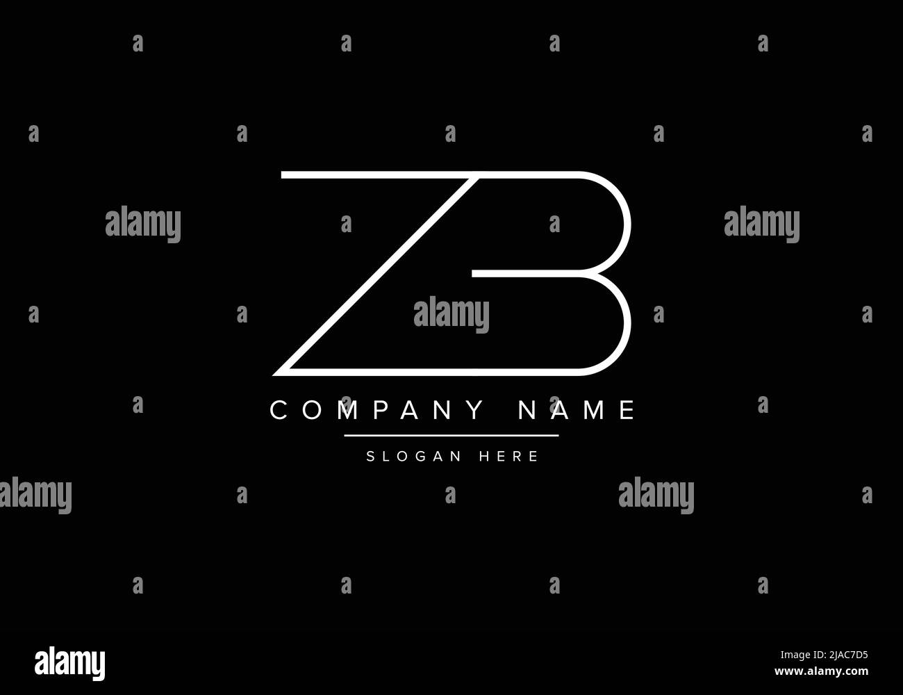 Logo icona Creative minimal line art, logo ZB monogramma Illustrazione Vettoriale