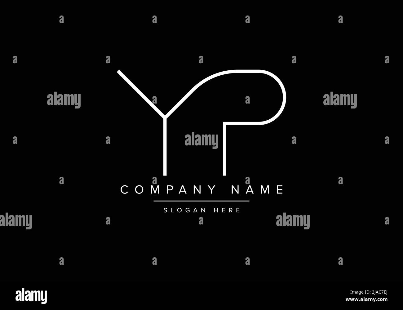 Logo icona Creative minimal line art, logo YP monogramma Illustrazione Vettoriale
