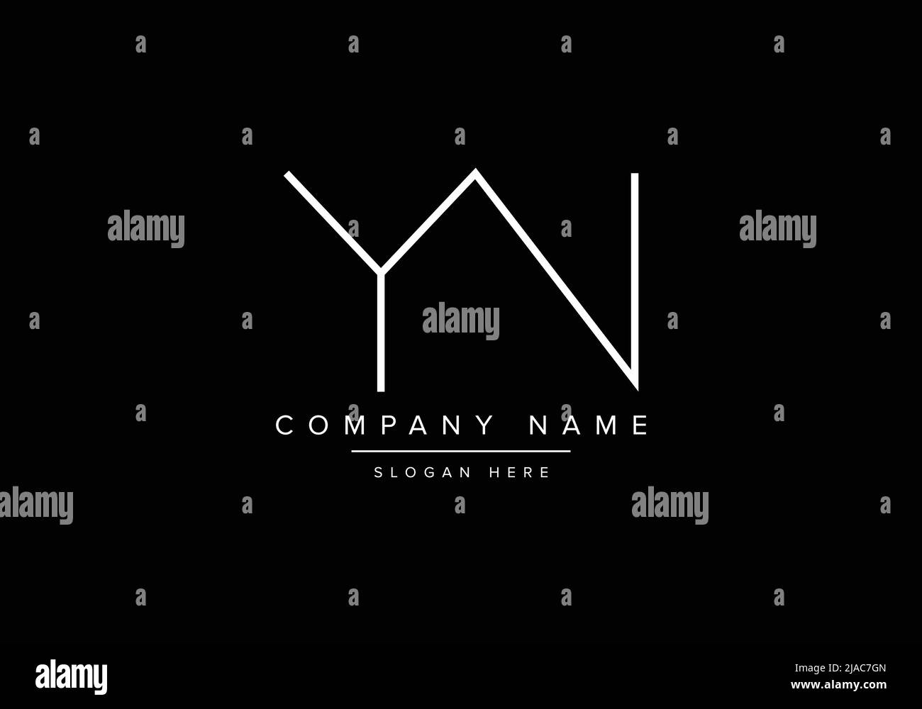 Logo icona Creative minimal line art, logo YN monogramma Illustrazione Vettoriale