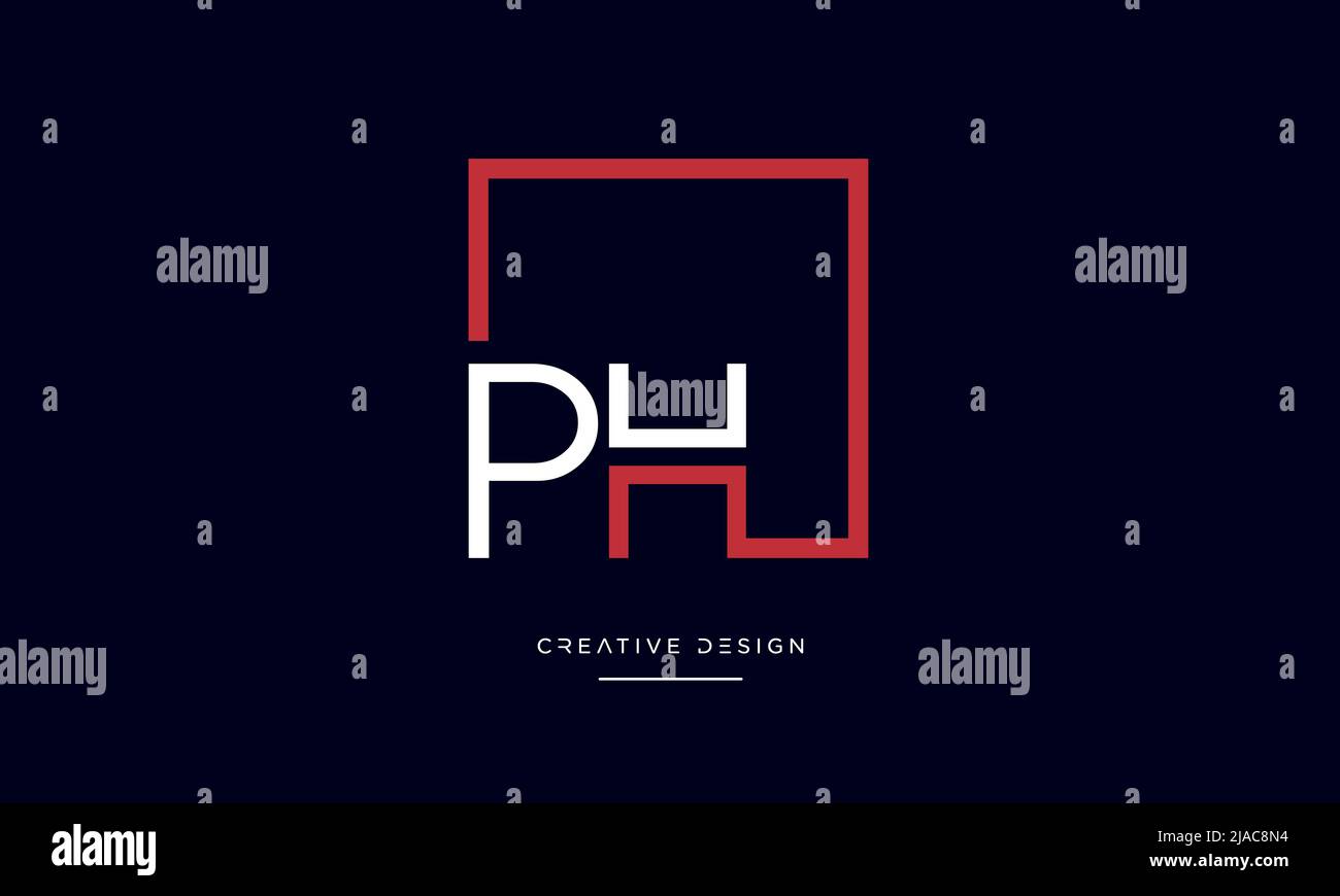 Alfabeto lettere PH, HP, icona P o H Logo Monogramma Illustrazione Vettoriale