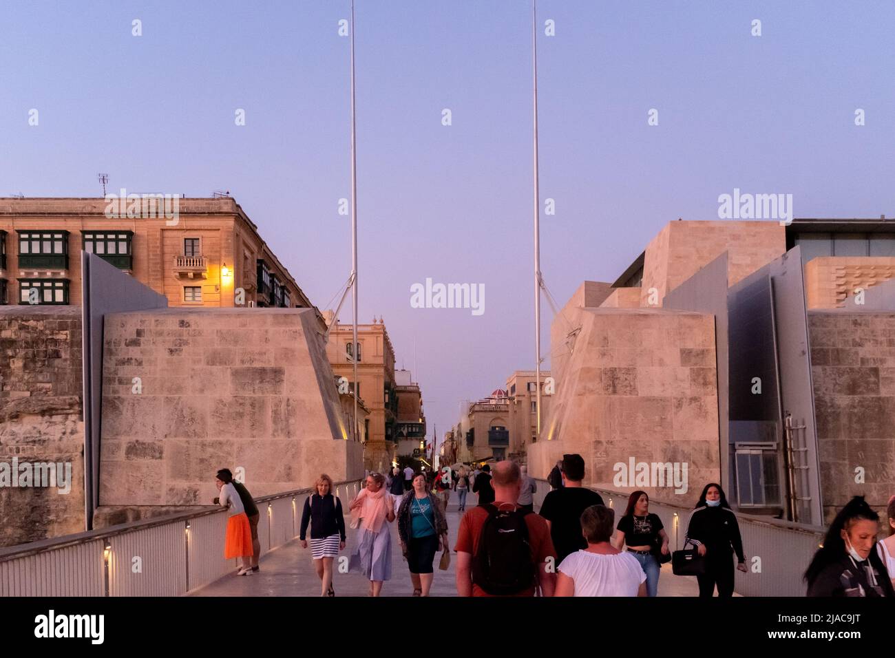 Porta della città, Valletta, Malta Foto Stock