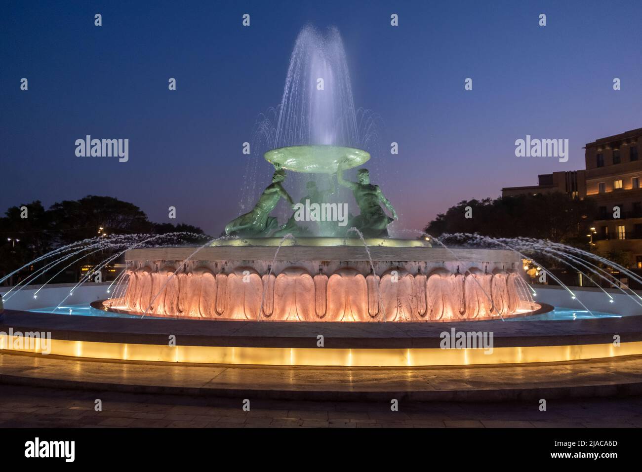 Fontana dei Tritoni, Valletta, Malta Foto Stock
