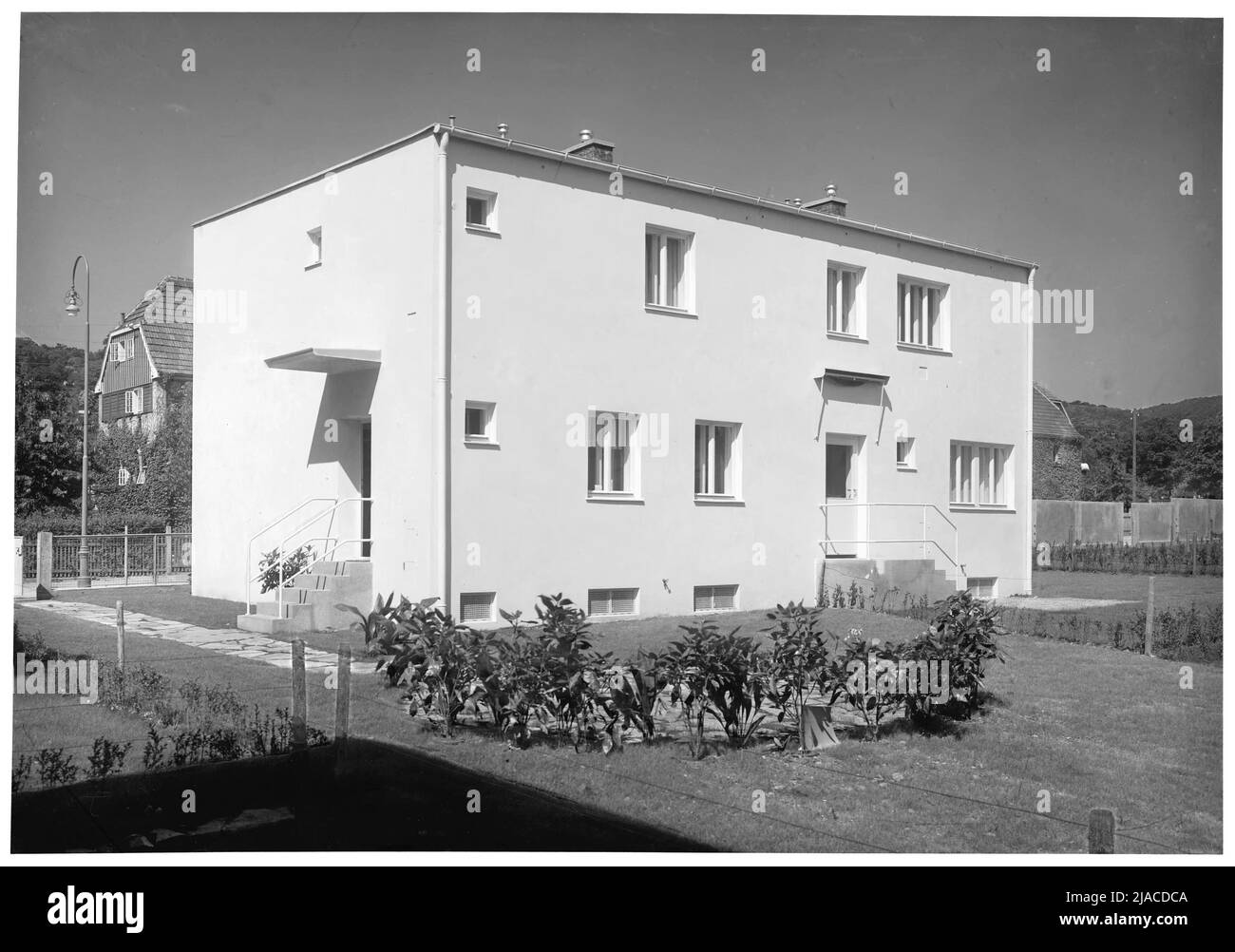 Werkbundsiedlung, Haus 41 e 42 (13th, Jagdschloßgasse 88-90), lato giardino. Martin Gerlach jun. (1879-1944), fotografo, Ernst Lichtblau (1883-1963), architetto Foto Stock