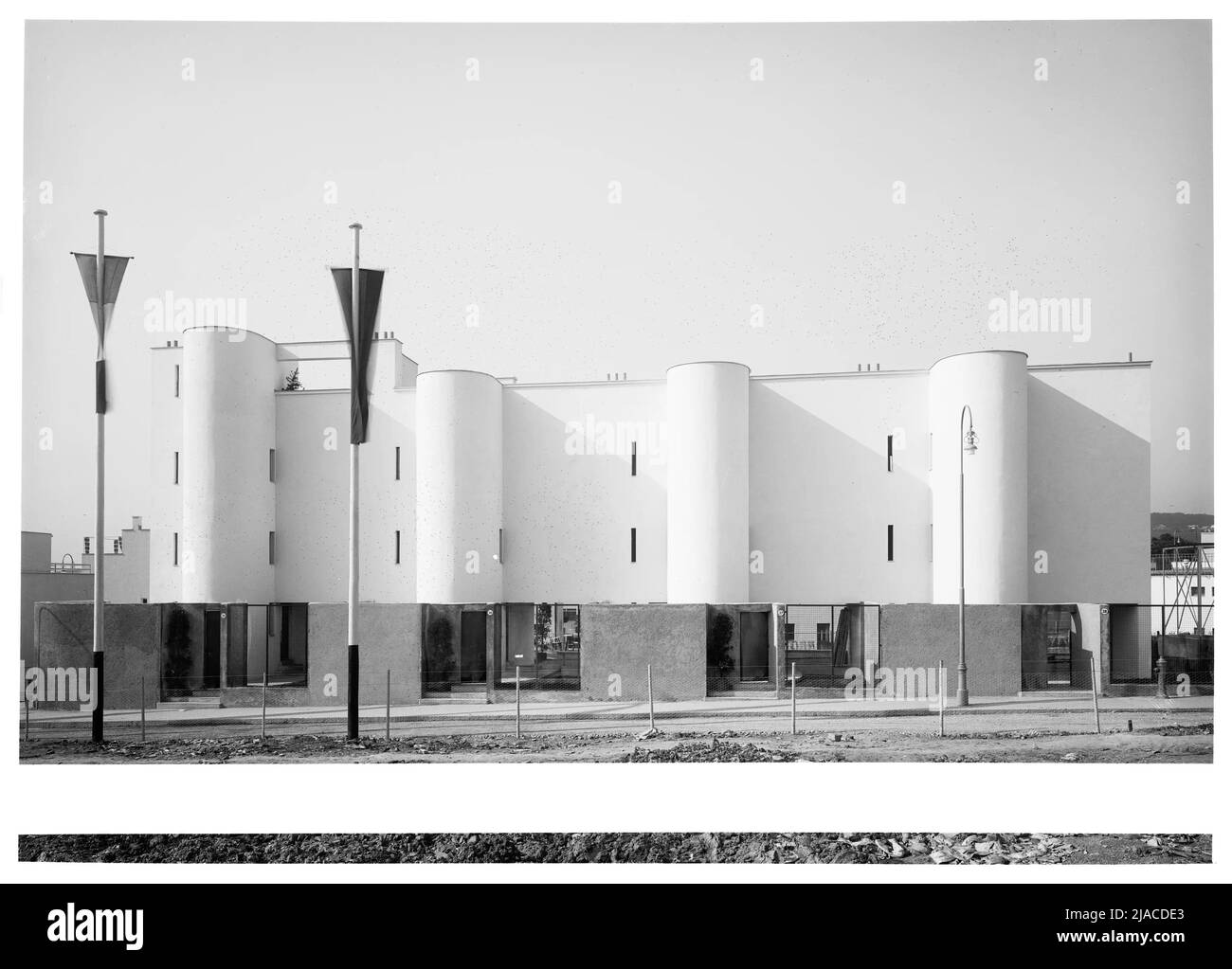 Werkbundsiedlung, Haus 25-28 (13th, Veitingergasse 87-93): Lato strada. Martin Gerlach jun. (1879-1944), fotografo, André Lurat (1892-1970), architetto Foto Stock
