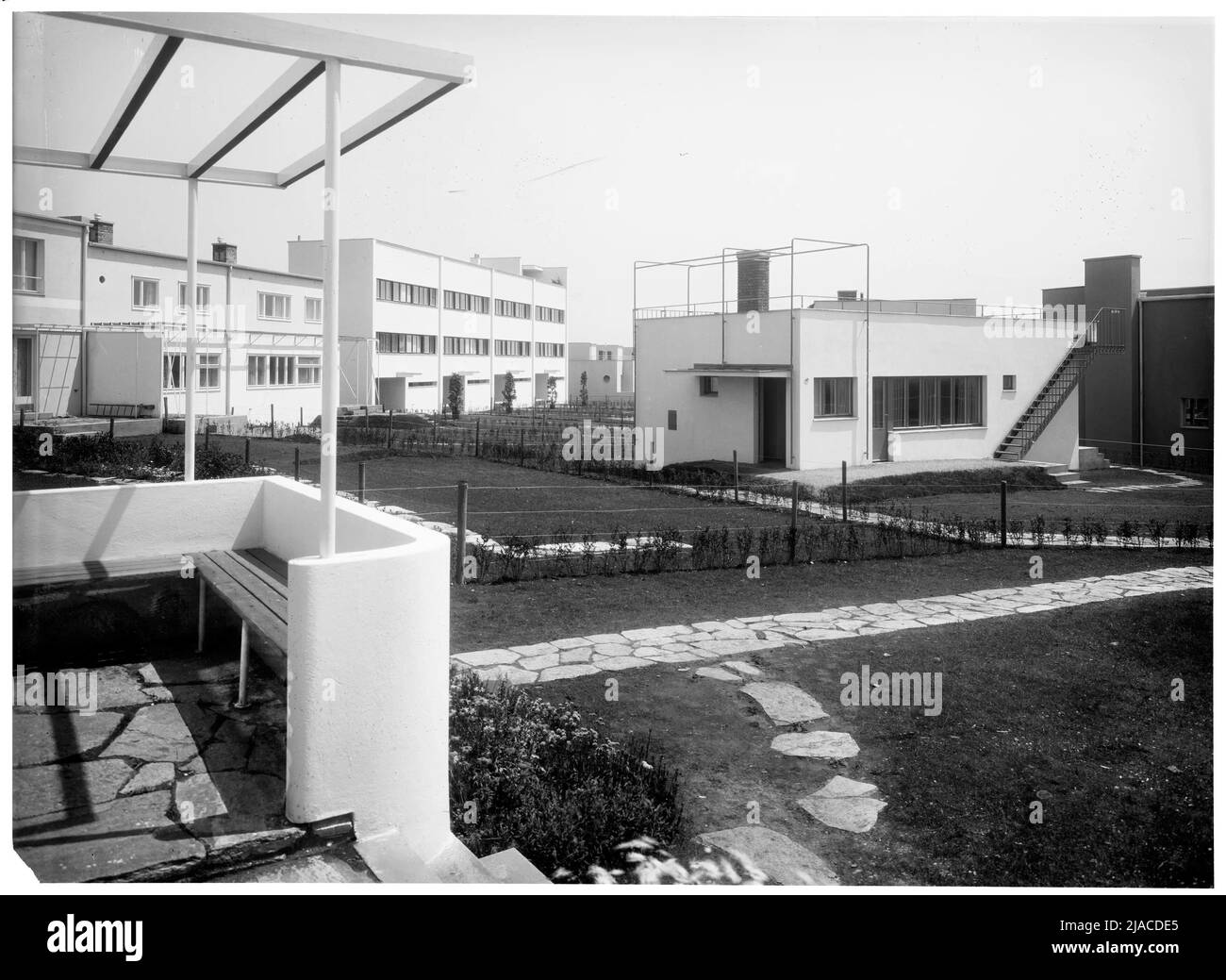 Werkbundsiedlung, Haus 47 (Woinovichg. 9). Martin Gerlach jun. (1879-1944), fotografo, Richard Neutra (1892-1970), architetto Foto Stock