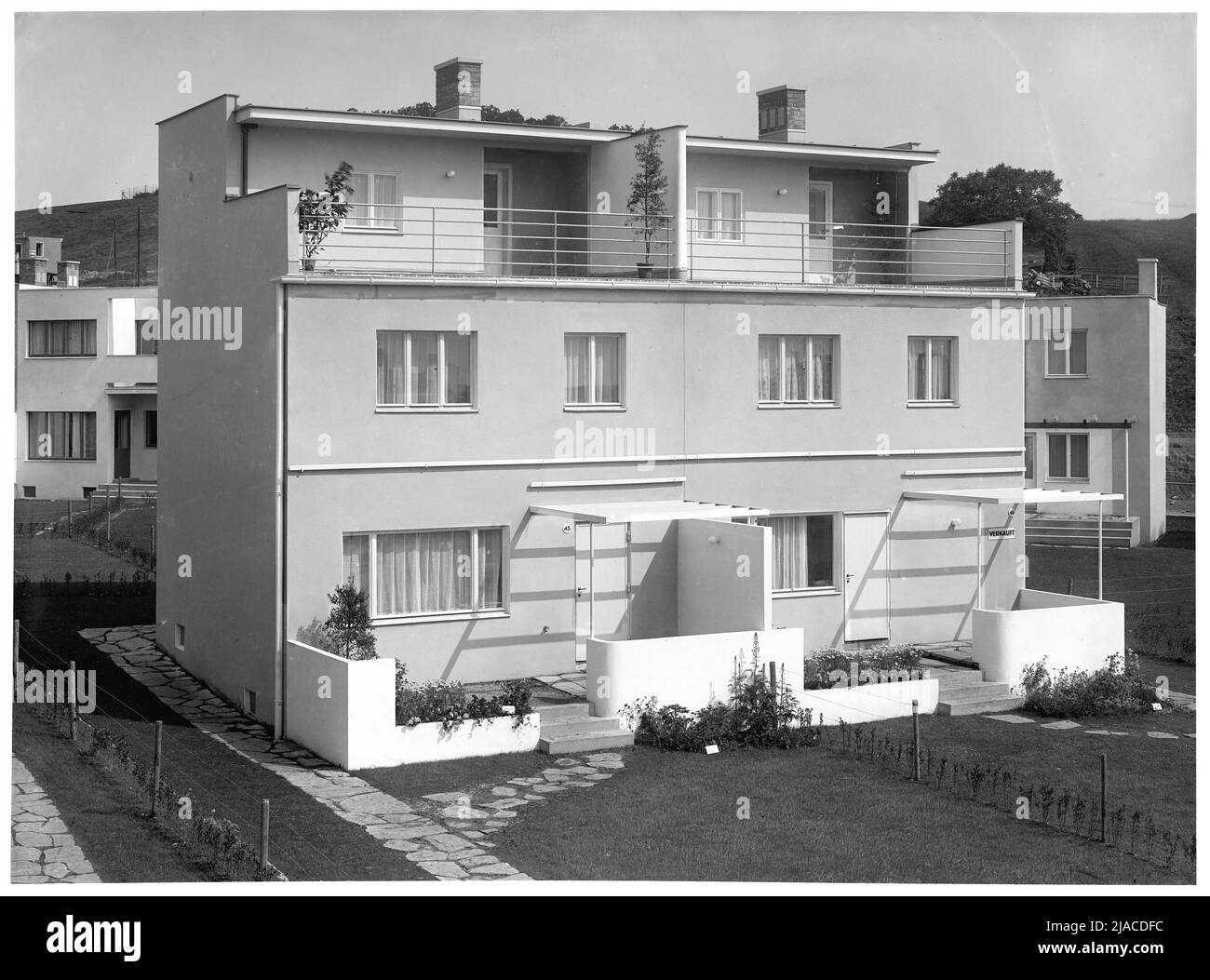 Werkbundsiedlung, Haus 45 e 46 (13th, Woinovichgasse 5-7). Martin Gerlach jun. (1879-1944), fotografo, Jacques Groag (1892-1962), architetto Foto Stock