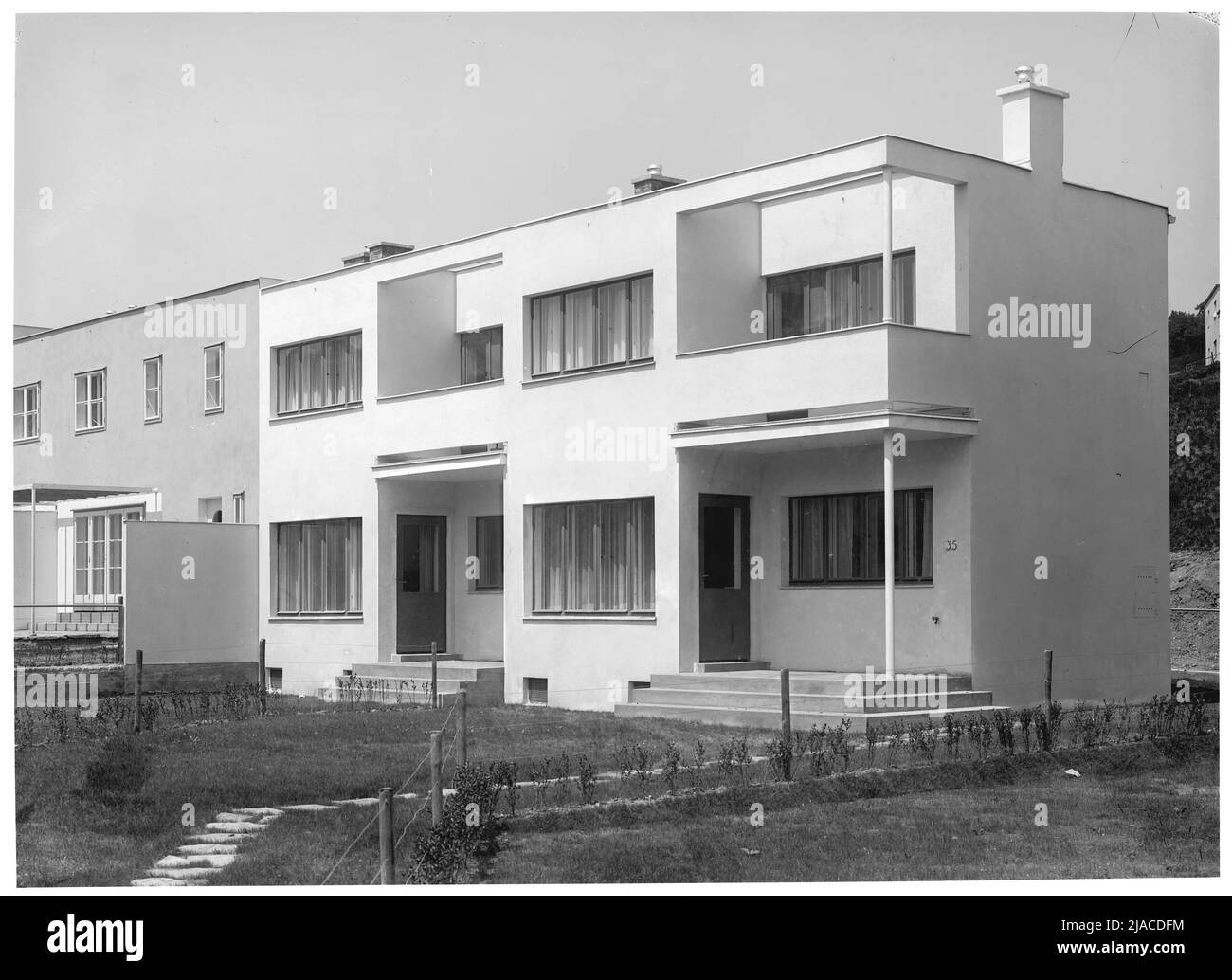 Werkbundsiedlung, Haus 35 e 36 (13th, Veitingerg. 107-109). Martin Gerlach jun. (1879-1944), fotografo, Ernst Anton Plischke (1903-1992), architetto Foto Stock