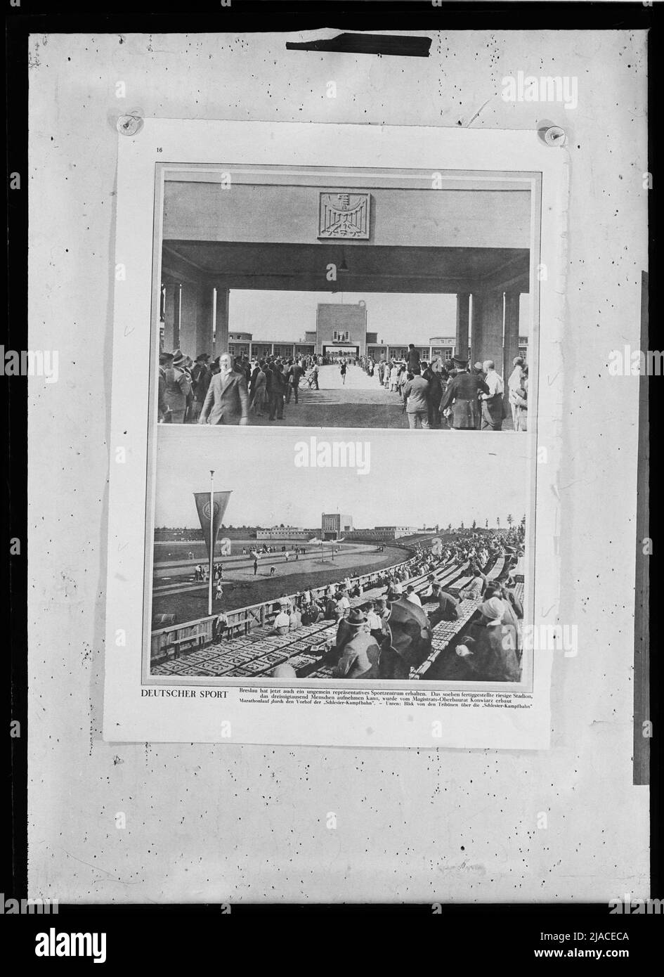 Due vedute dello Stadio di Wroclaw. Martin Gerlach jun. (1879-1944), fotografo Foto Stock