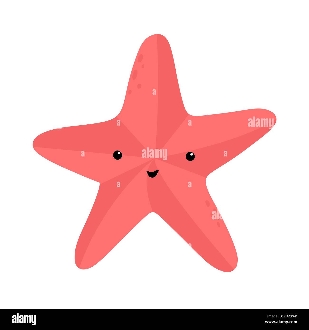 Icona a forma di stella di pesce disegnata a mano in stile piatto. Icona vettoriale di stella del pesce per disegno di fotoricettore isolato su sfondo bianco. Illustrazione Vettoriale