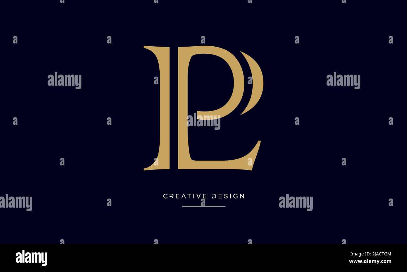 Lettere alfabetiche PL o LP Logo icona astratta Illustrazione Vettoriale