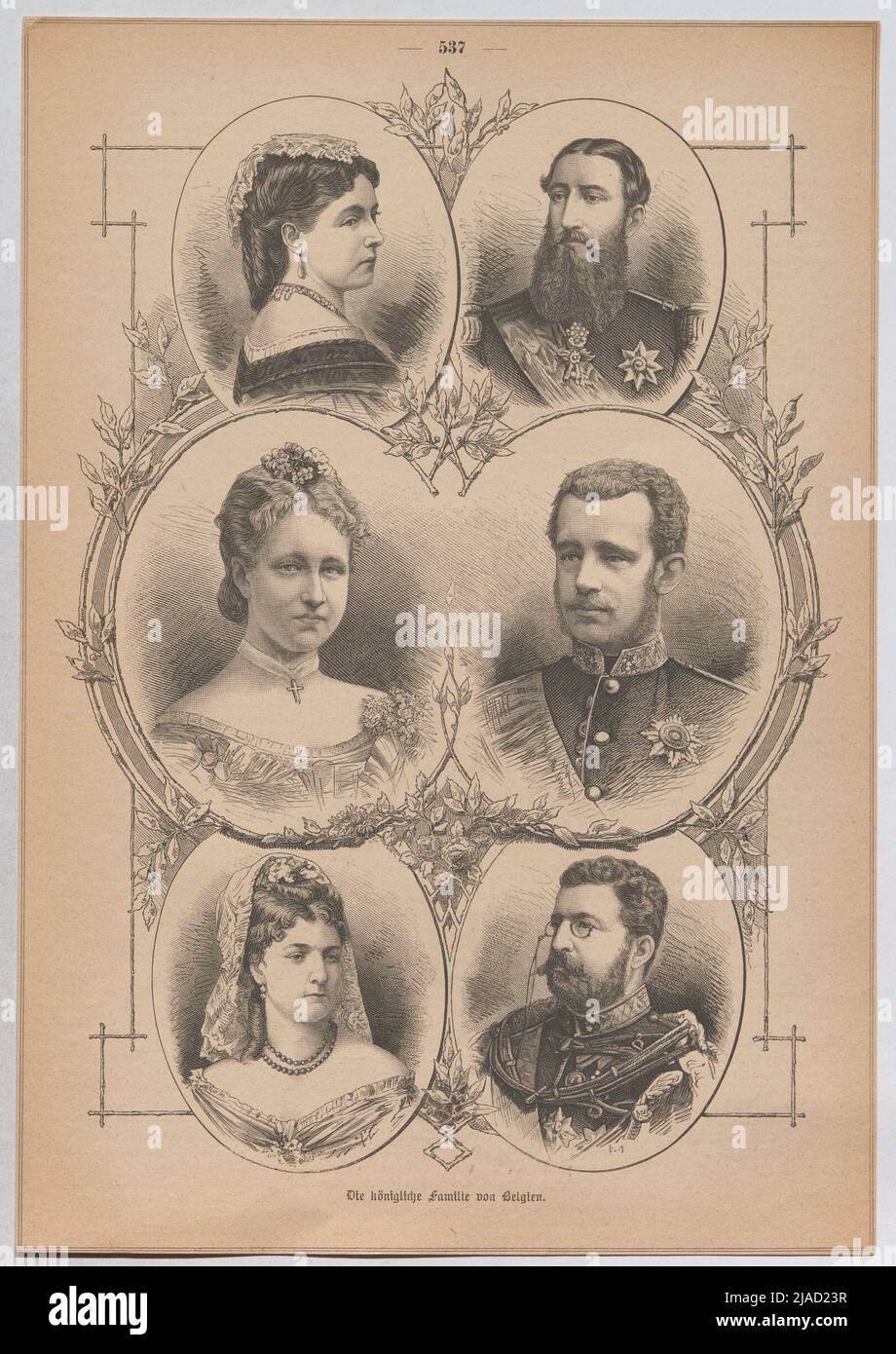 La famiglia reale del Belgio. '. Principessa Stephanie del Belgio e Principe Rudolf d'Austria, nonché la famiglia reale del Belgio (da 'Die Heimath'). Sconosciuto Foto Stock