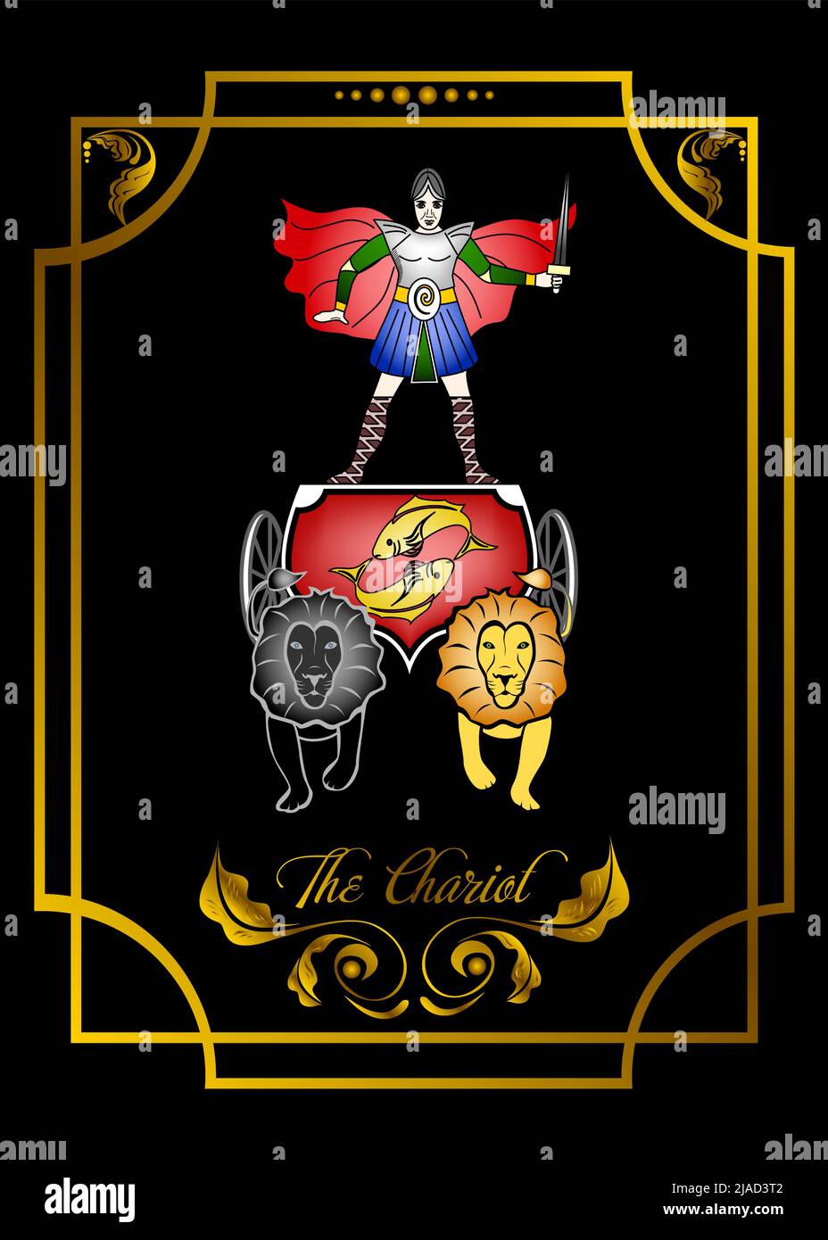Tarot carta il carro Illustrazione Vettoriale