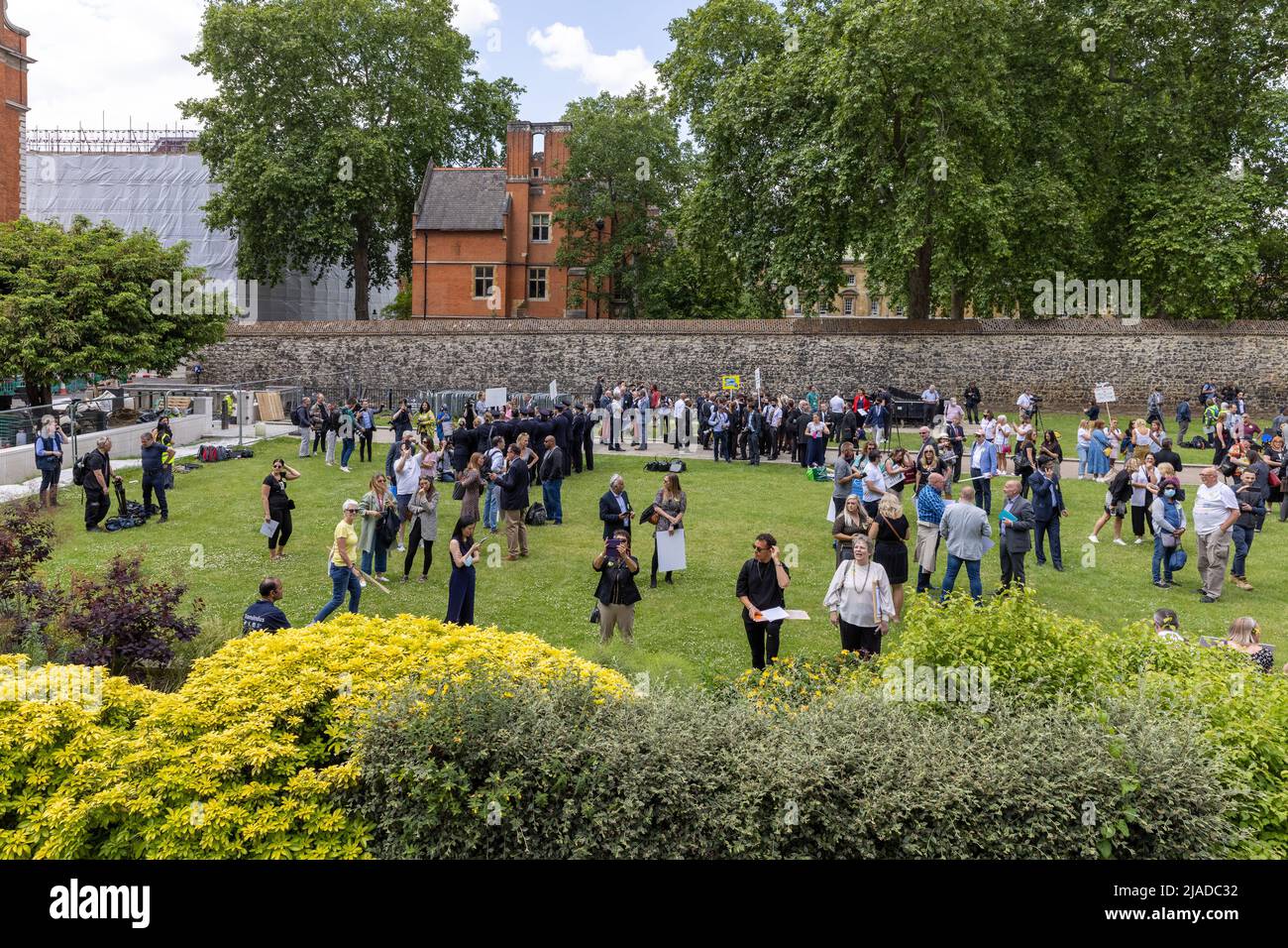 I professionisti del settore dei viaggi protestano contro College Green fuori dal Parlamento a Londra, Regno Unito presentando: Atmosfera dove: Londra, Regno Unito quando: 23 giu 2021 credito: Phil Lewis/WENN Foto Stock