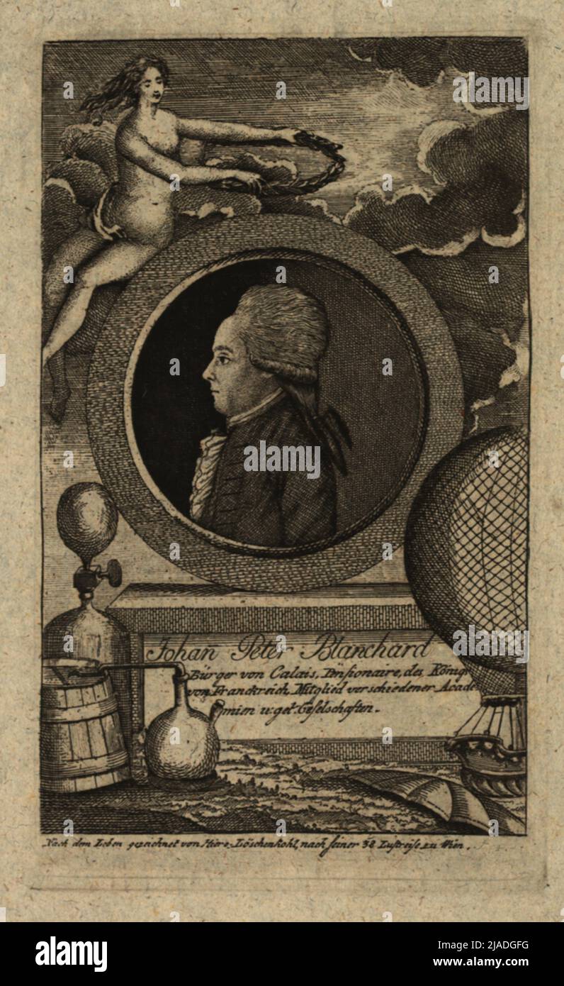 Jean-Pierre Blanchard (1753-1809), autista di palloncino. Johann Hieronymus Delete Kohl (1753-1807), casa editrice Foto Stock