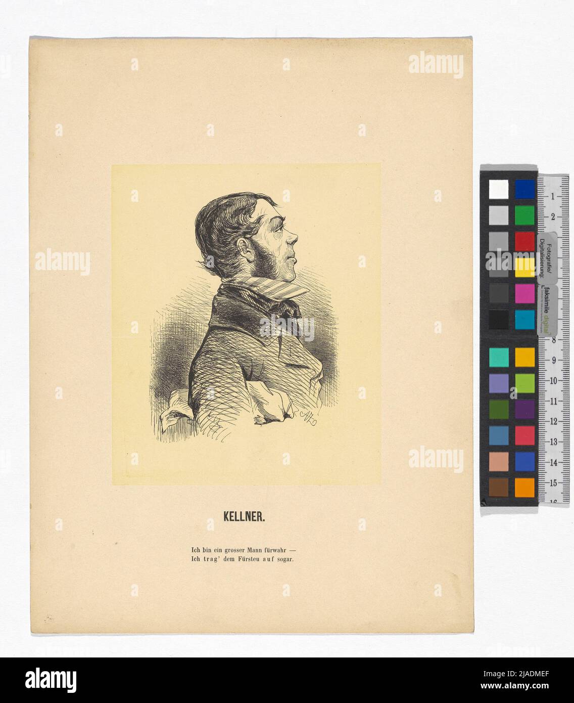 Wiener Lebensbilder ':' Kellner. '. Rudolf Schürer von Waldheim (1832-1890), casa editrice, Anton Zampis (1820-1883), artista Foto Stock