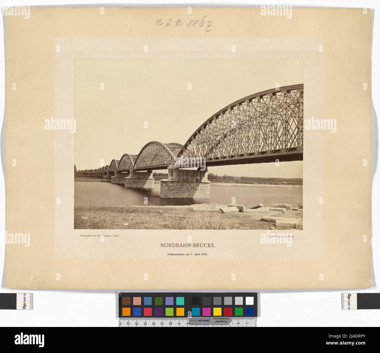 Nordbahnbrücke, 7 aprile 1875. Oscar Kramer (1835-1892), fotografo Foto Stock