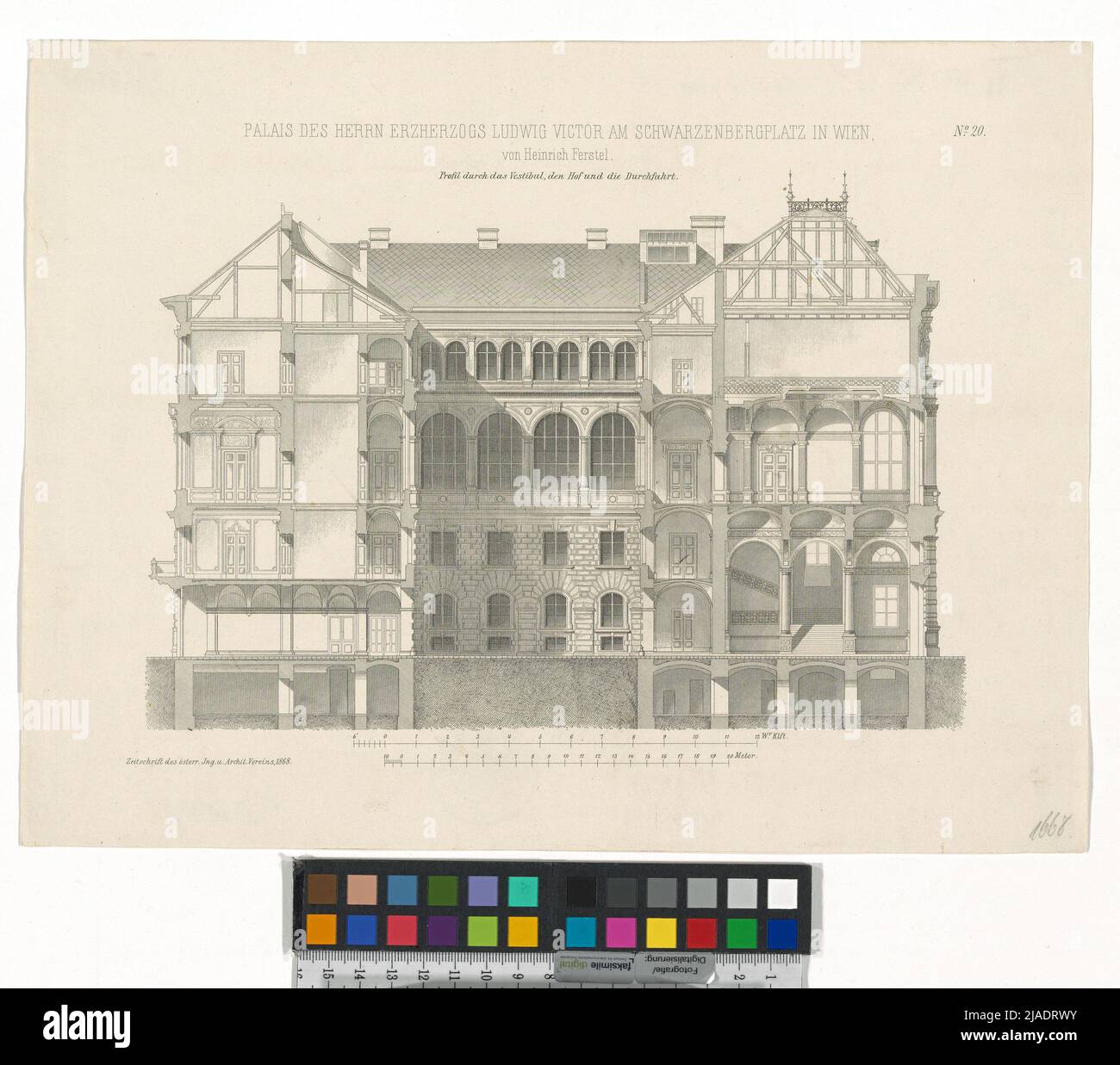 Schwarzenbergplatz, Palais Archduke Ludwig Viktor, taglio. Heinrich von Ferstel (1828-1883), architetto Foto Stock