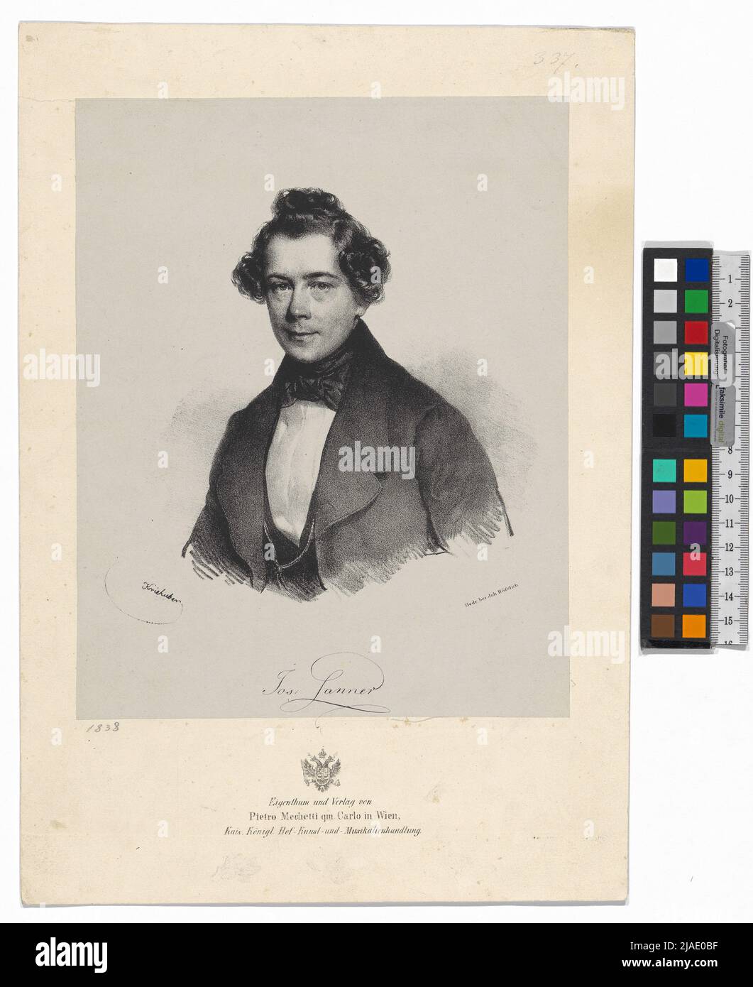 Josef Lanner. Criobriumero Josef (1800-1876), litografie Foto Stock