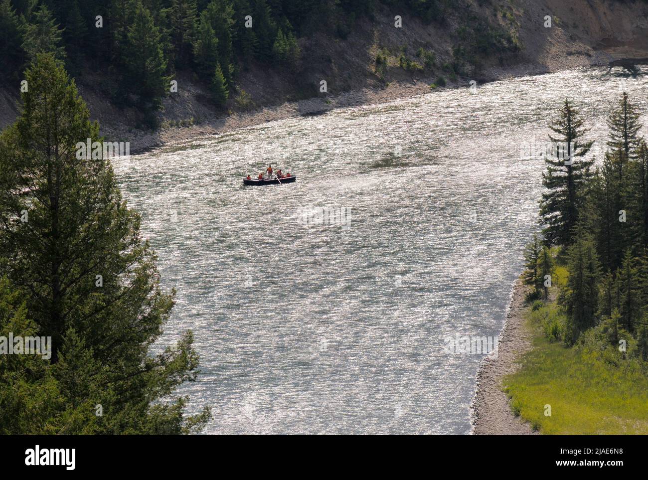 Nautica sul fiume Snake nel Wyoming, USA Foto Stock