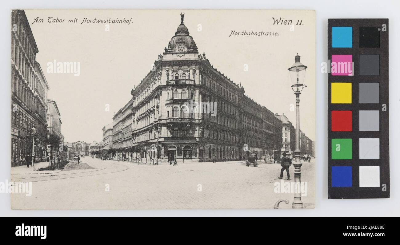 2nd, a Tabor - Vista da Nordbahnstrasse verso Nordwestbahnhof, cartolina. Paul Ledermann (1882-1946), produttore Foto Stock