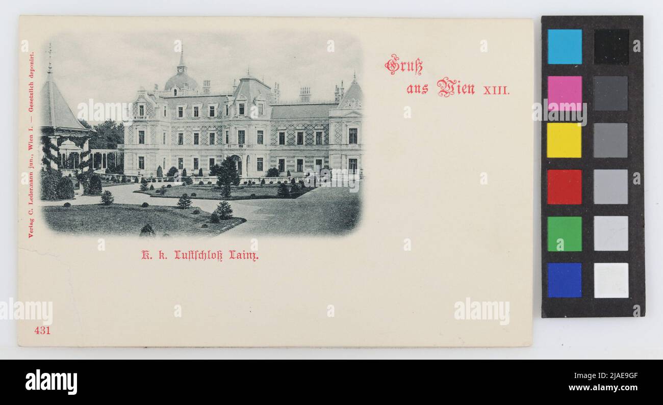 13., Lainzer Tiergarten - Hermesvilla, cartolina. Carl (Karl) Ledermann jun., produttore Foto Stock