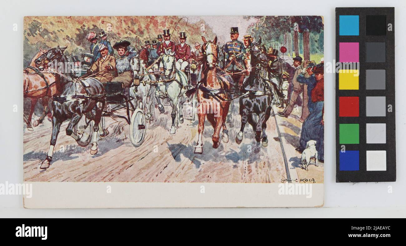 Traffico - vagoni - carrozza (Prater trip), cartolina. Fratelli Kohn KG (B. K. W. I.), produttore, dopo: Ludwig Koch (1866-1934), cassetto Foto Stock