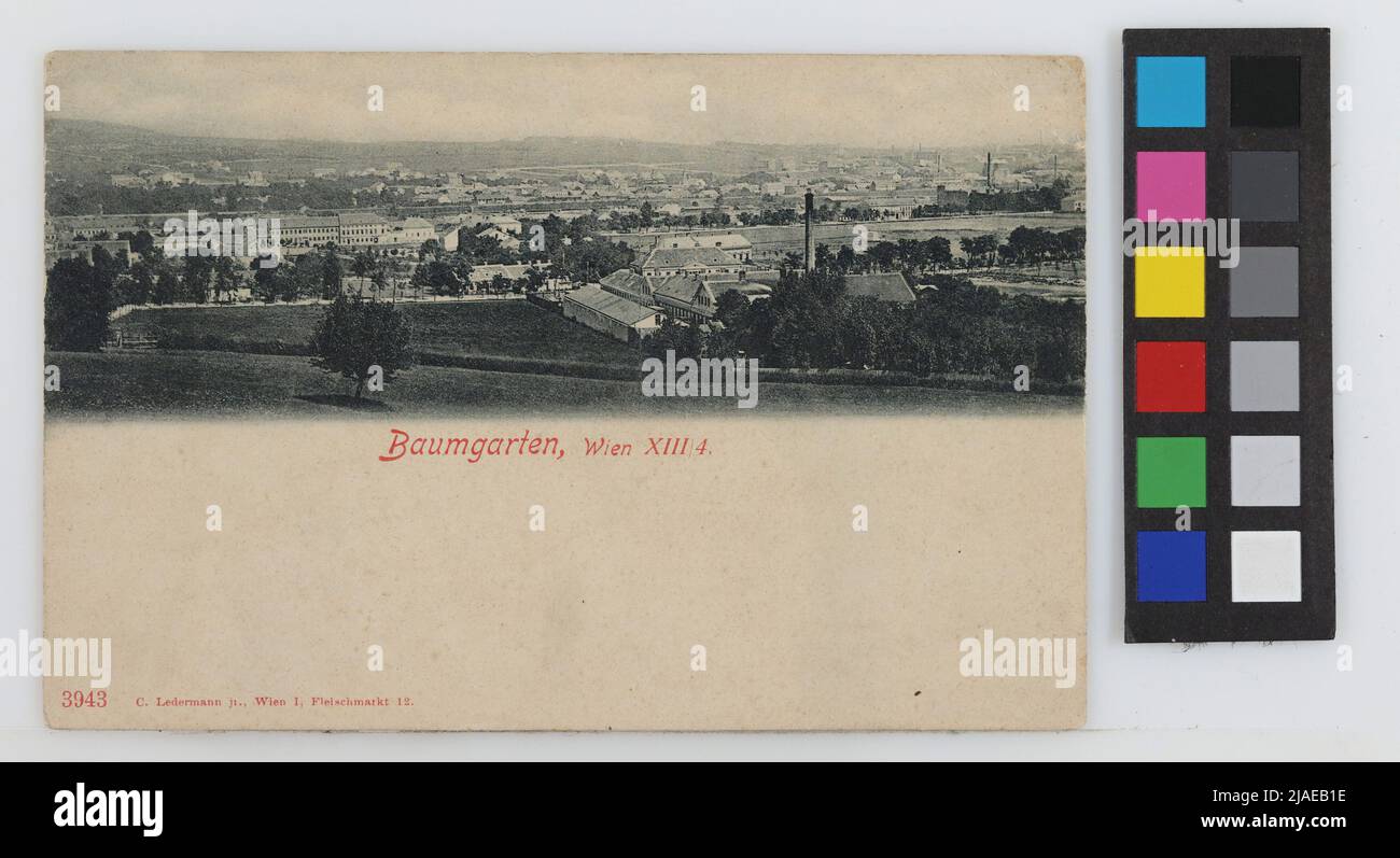 14., Baumgarten - panorama, cartolina. Carl (Karl) Ledermann jun., produttore Foto Stock