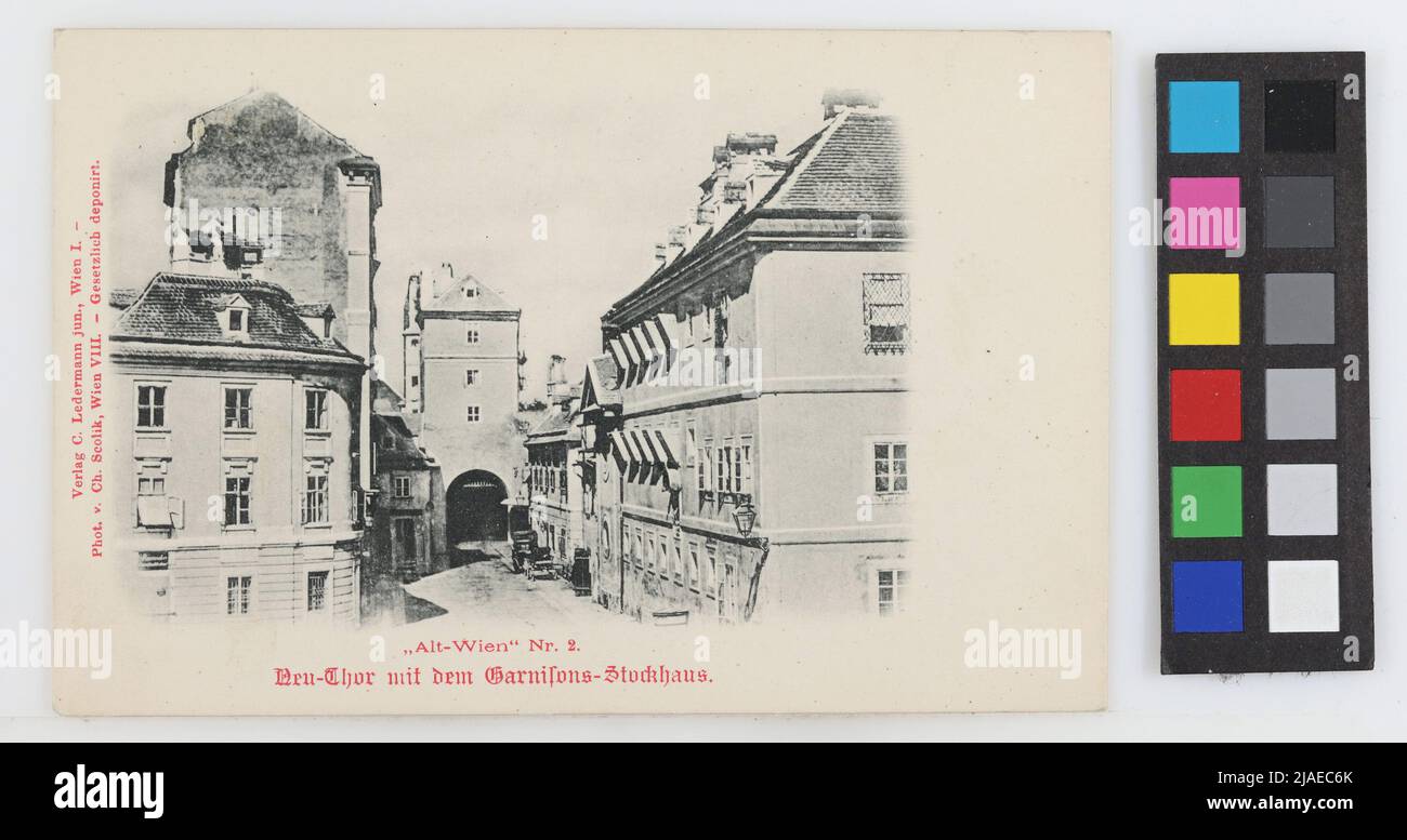 Città fortificazione - Neutor con le garrisons Stockhaus, circa 1855, cartolina. Carl (Karl) Ledermann jun., produttore, Charles Scolik (1854-1928), fotografo Foto Stock