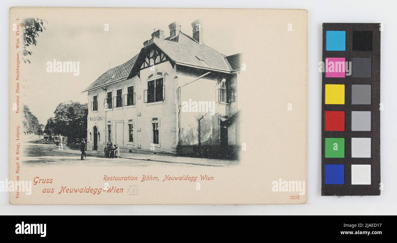 17., Neuwaldegg - Restoration Böhm, cartolina. Hans vicino garer, rappresentante, Rule & Krug Verlag, produttore Foto Stock
