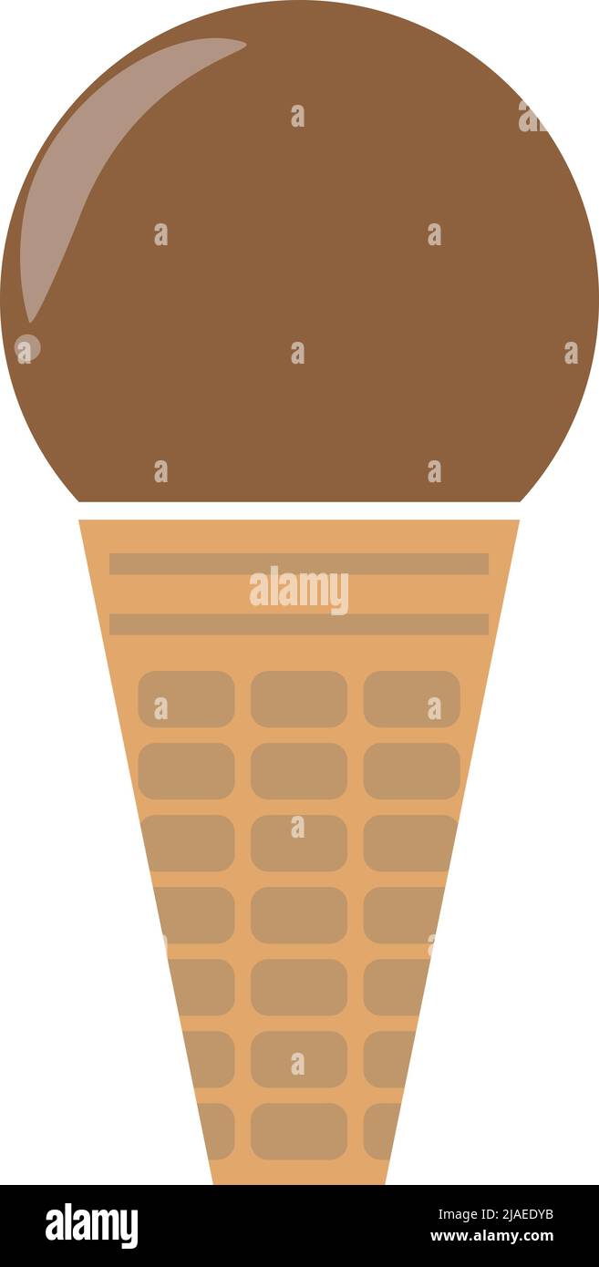 Gelato al cioccolato. Vettore semplice. Vettore modificabile. Illustrazione Vettoriale