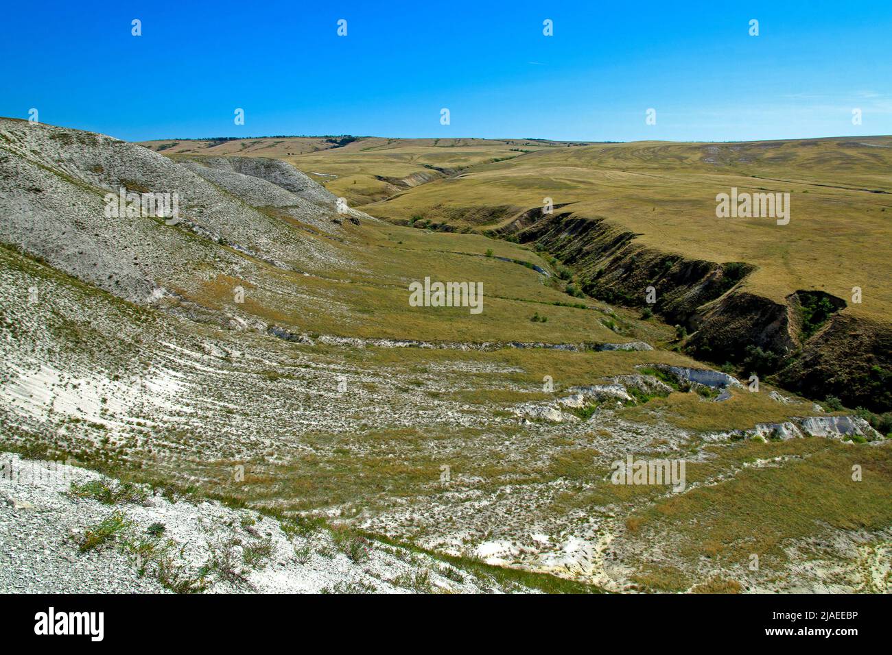 Erosione del suolo nel Parco Nazionale 'Don', regione di Volgograd, Russia Foto Stock