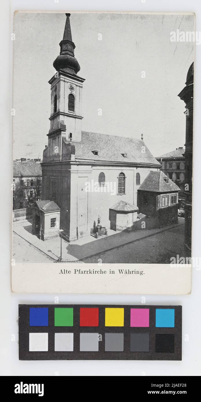 18., Gertrudplatz - Chiesa di Währinger, cartolina. Sconosciuto Foto Stock