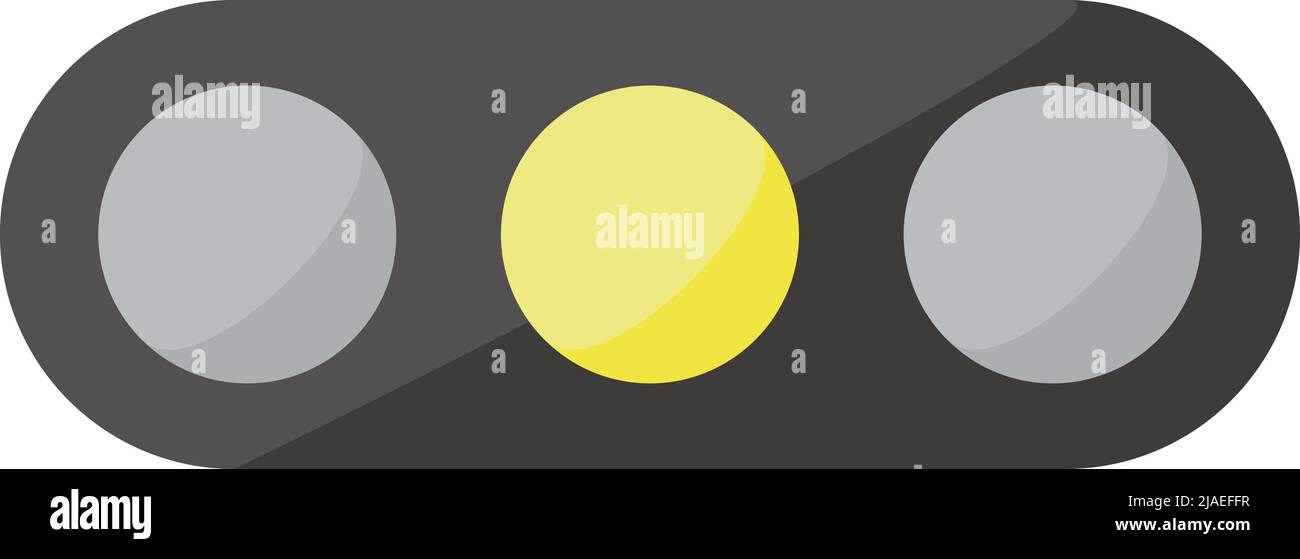 semaforo. Illustrazione vettoriale di un traffico con segnale giallo. Vettore modificabile. Illustrazione Vettoriale