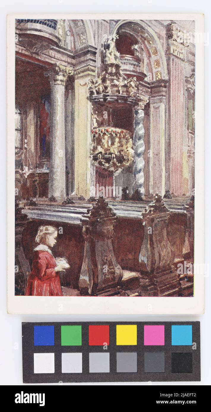 Vienna. - Chiesa gesuita. Interno .. Dopo: Rudolf Konopa (1864-1938), cassetto, Brüder Kohn KG (B. K. W. I.), PRODUTTORE Foto Stock